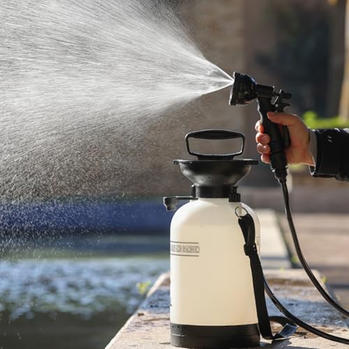 Ducha portátil manual de presión para camping con 7 tipos de rociado para playa, surf, senderismo, jardín y mascotas (5L) miniatura 3
