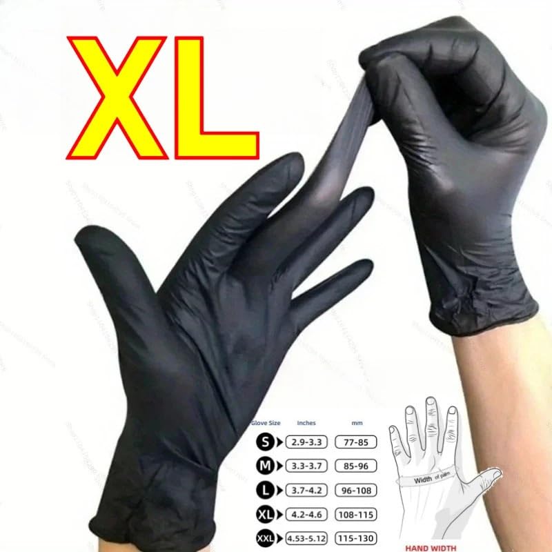 Guantes desechables de nitrilo impermeables, látex, for lavar platos, cocina, perros, trabajo con alimentos, 10/20/50/100/200 unidades(XL-24x12cm,200pcs)