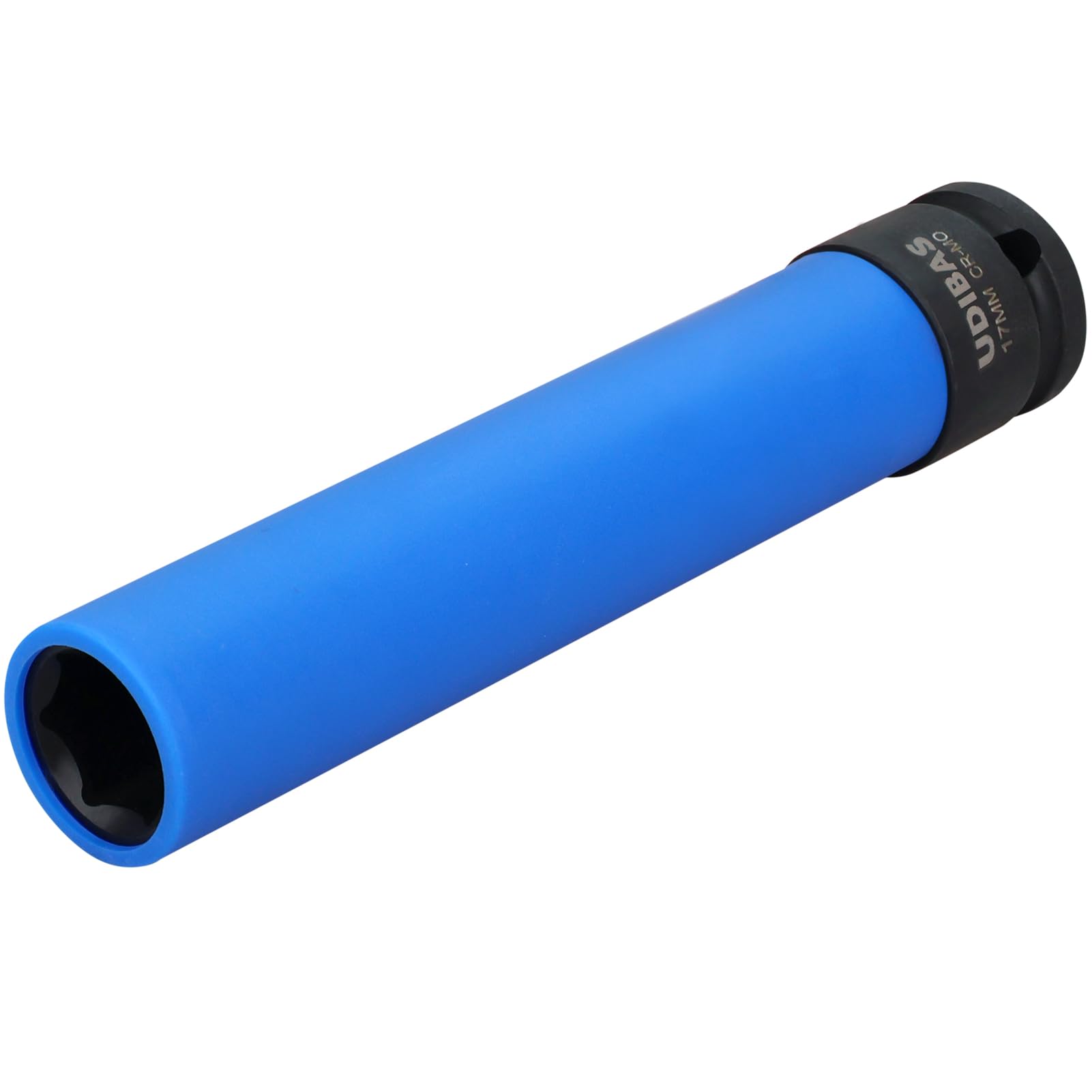 Photo 1 of 17mm 1/2-Inch Drive Extra Long Impact Lug Nut Socket,Deep,Metric,with Protective Sleeves and High-Strength,Non-Marring CR-MO Material
