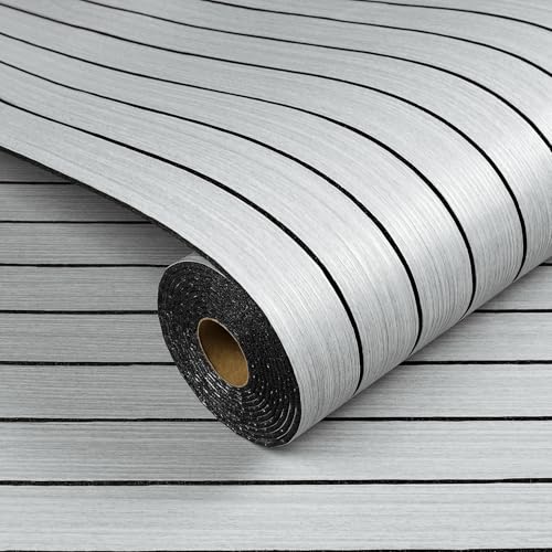 Livelynine Wandpaneele Selbstklebend Holz Grau Weiß Holzpaneele Wand Selbstklebend Schlafzimmer Wohnzimmer Wandverkleidung Innen Paneele Wand Flur Büro Gewerbe Holzoptik Grau Hell Holzlamellen 30CMx2M