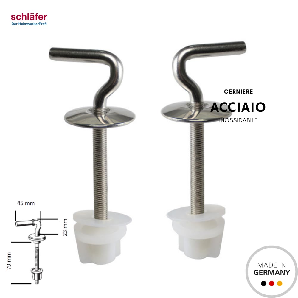 Schläfer 4633101 | Copriwater Universale Sedile Wc, Coprivaso in Thermoplast, Copri Wc Termoplasico con Cerniere Regolabili. Colore Bianco Lucido