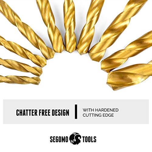 Segomo Tools 230 Piece 135 Degree High Speed HSS Titanium Coated Twist/Spiral Drill Bit Set - DB230