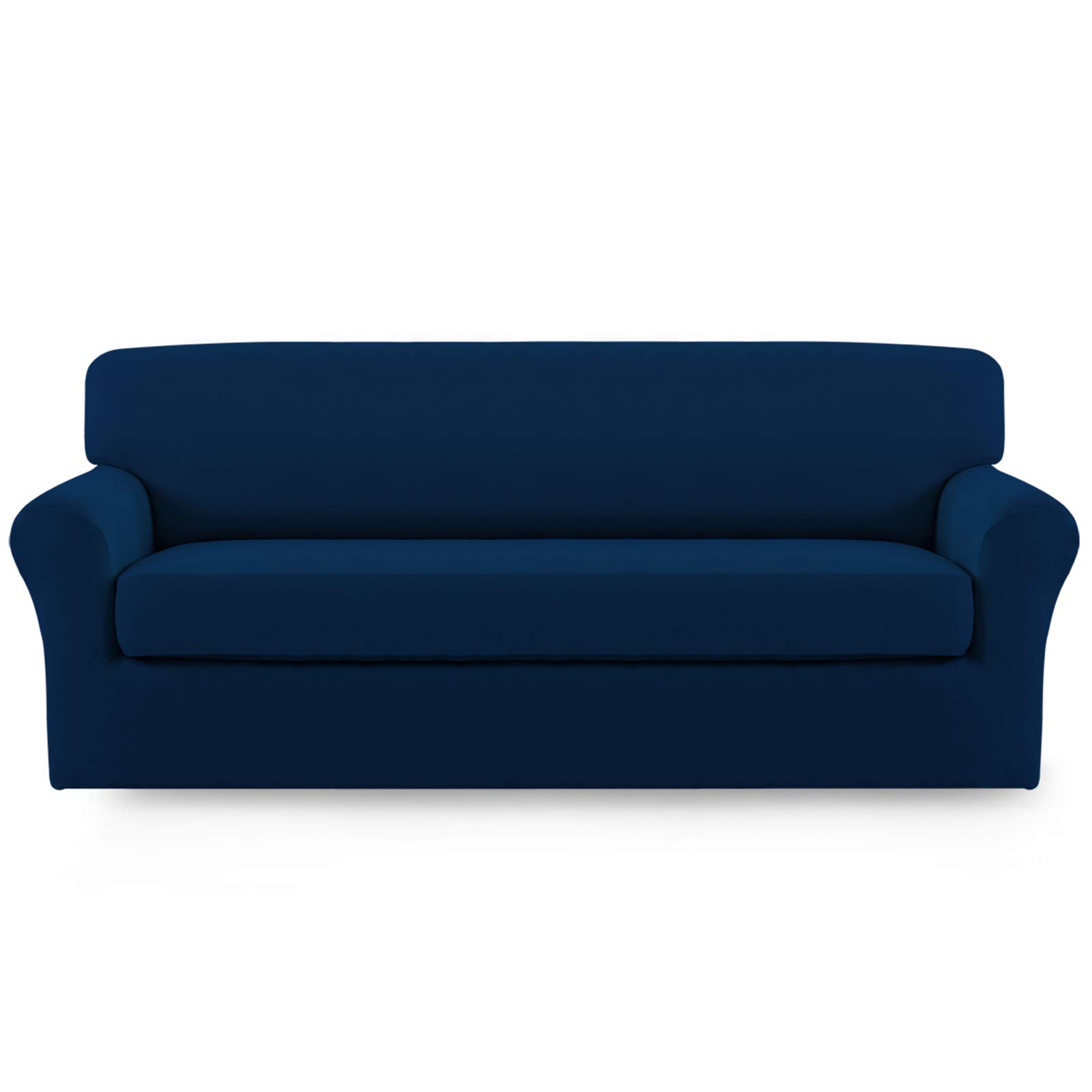 Easy-Going 2 Pieces Microfiber Stretch Sofa Slipcover – Spandex Soft Fitted Sofa Couch Cover, Washable Furniture Protector with Elastic Bottom Kids,