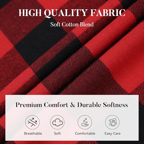 Image of WARHORSEE Flannel Shirt for Men Long Sleeve Button Down Plaid Shirts