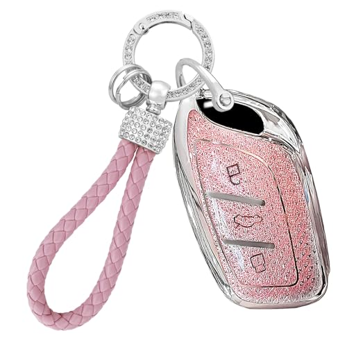 Coque de clé pour MG ZS EV MG6 étui rose avec porte-clés idée cadeau voiture