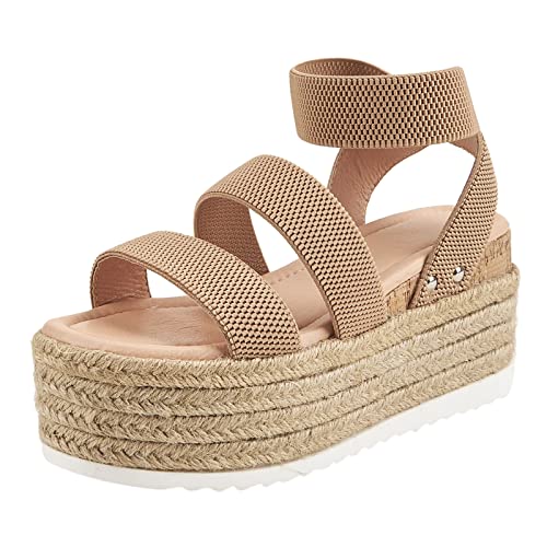 Sandales pour femmes à plateforme parfaites pour les promenades d'été kaki