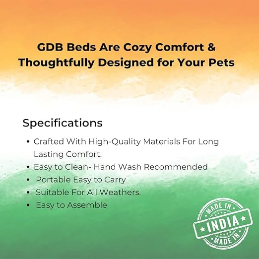 Image of GDB Premium Cotton Cozy Covered Pet Bed For Cats And Small Dogs Soft, Washable, Cave-Style Sleeping Bed With Anti-Slip Bottom Grey Black (L x W x H) 51x51x46 cm