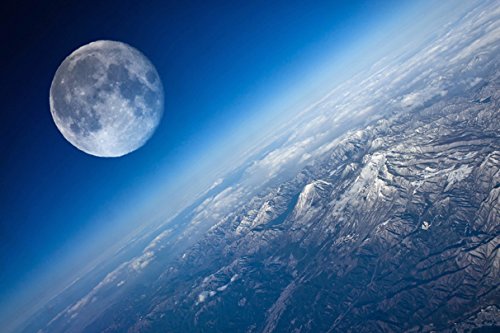 Surface of Planets Natural Satellite Earth Moon (No.010305) Poster Art...