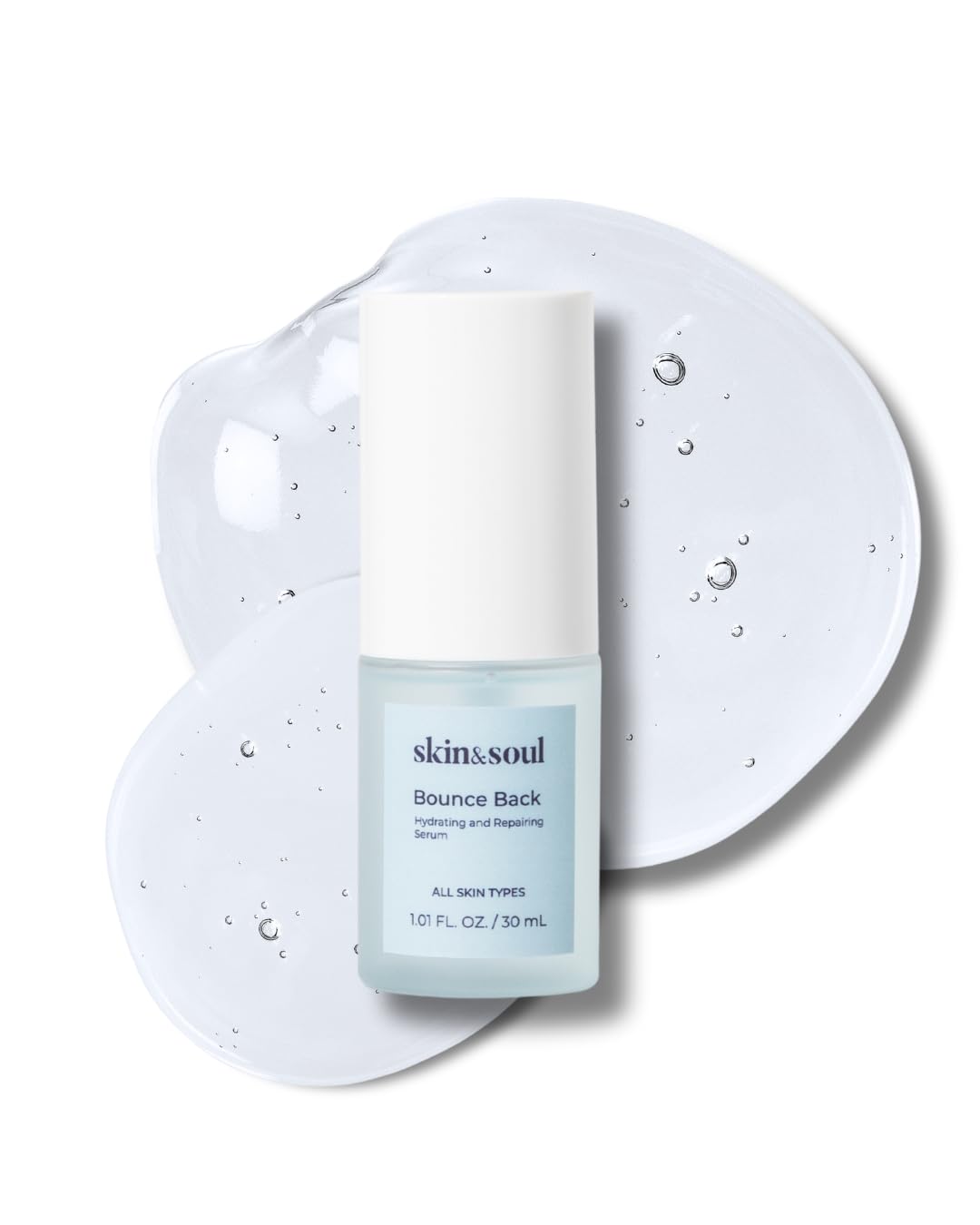 Skin & Soul Bounce Back Serum – Ceramide Face Serum for Sensitive & Acne-Prone Skin – Hydrating, Repairing & Barrier Boosting with Beta-Glucan, Peptides & Stem Cells – 1 fl oz