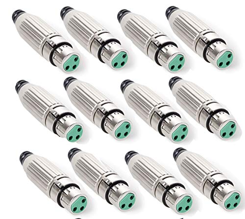 Switchcraft (12 Pack Genuine AAA3FZ 3 Pin XLR Female Mic Connector, Cable Mount ((12 Pack) Genuine...