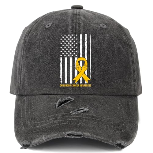Childhoods Cancer US Flag Gold Ribbons Wear Doing Hat for Girlfriends Low