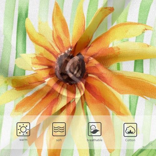 Green Stripes Orange Flowers Little Girl Panties Toddler Underwear Floral Cotton Funny Briefs Kids Undies 2t3