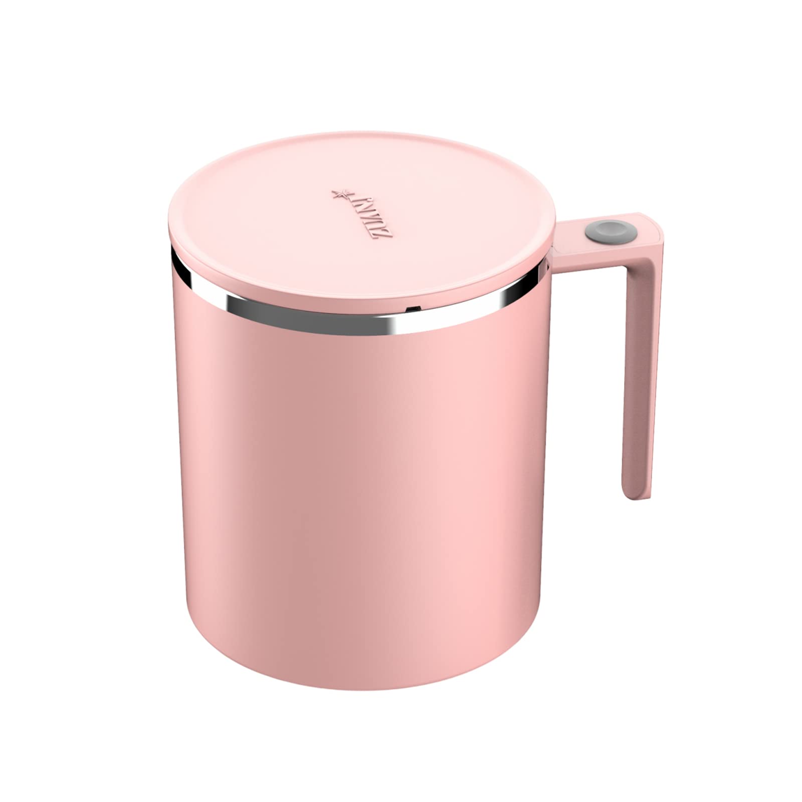 FOXNSK Self Stirring Mug, Self Stirring Coffee Mug Magnetic Stirring Cup Electric Mixing Cup with Stainless Steel Stir Bar Suitable for Coffee/Milk/Hot Chocolate/Protein Powder (Pink-360ML)