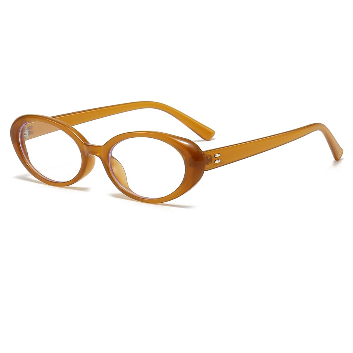 JOVAKIT Oval Blue Light Blocking Glasses for Women Men Vintage Fashion Small 90s Retro Oval Frame Style Eyeglasses