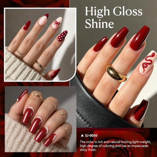 Image of AZUREBEAUTY 18ML Burgundy Red Gel Nail Polish