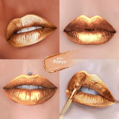 Image of Depuplum Gold Lipsticks for Women Metallic Glitter Lipstick Long Lasting