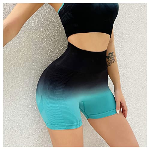 Women Seamless Scrunch 4" Short Gym Workout Yoga Amplify Shorts High Waist Shorts for Running Exercise (L,Red) - Image 4