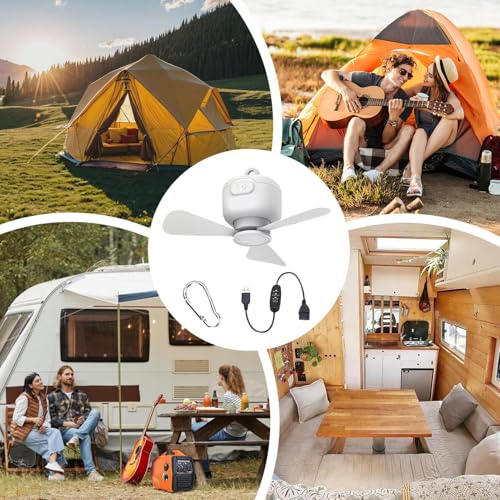 Ventilateur de plafond de camping portable USB pour tente et camping-car - 5
