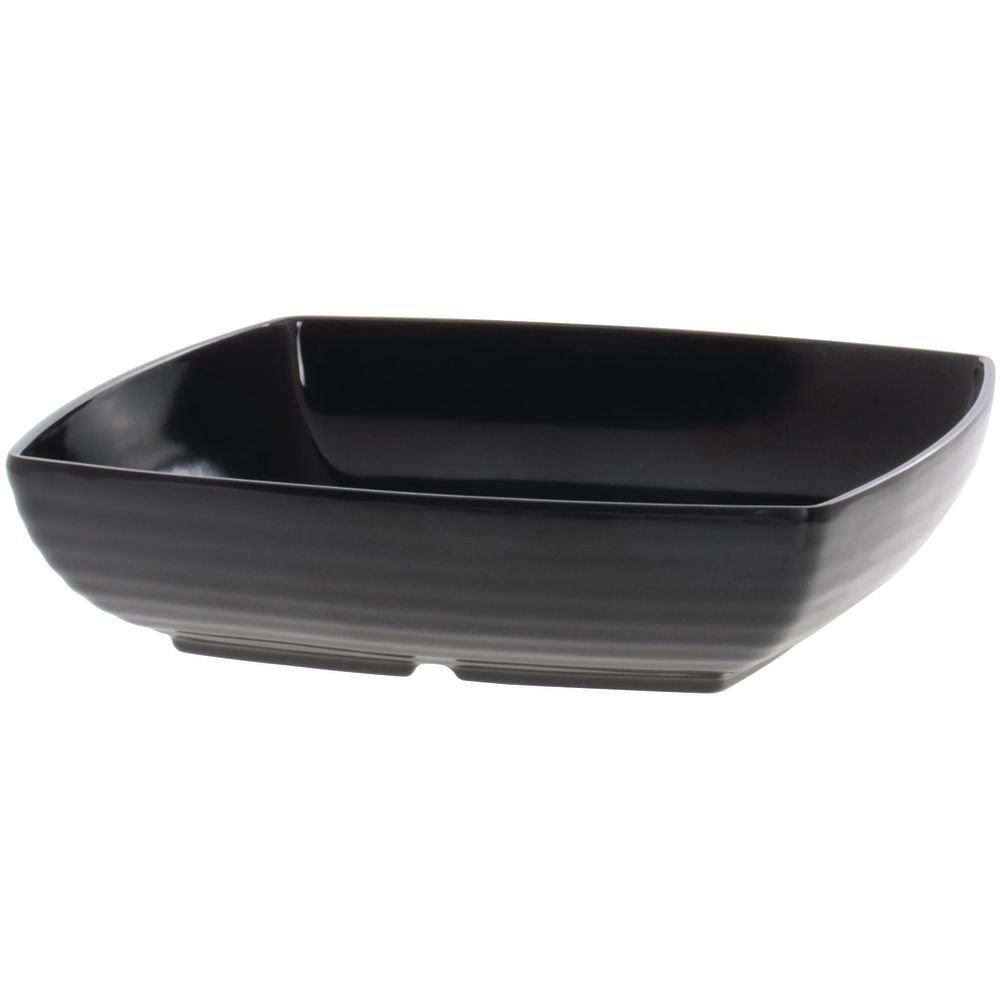 G.E.T. Milano Ribbed Collection 4 qt Square Black Melamine Bowl - 11" L x 11" W x 3" H by G E T ENTERPRISES LLC – 4.0 quarts, Melamine, Black, Model ML-69-BK