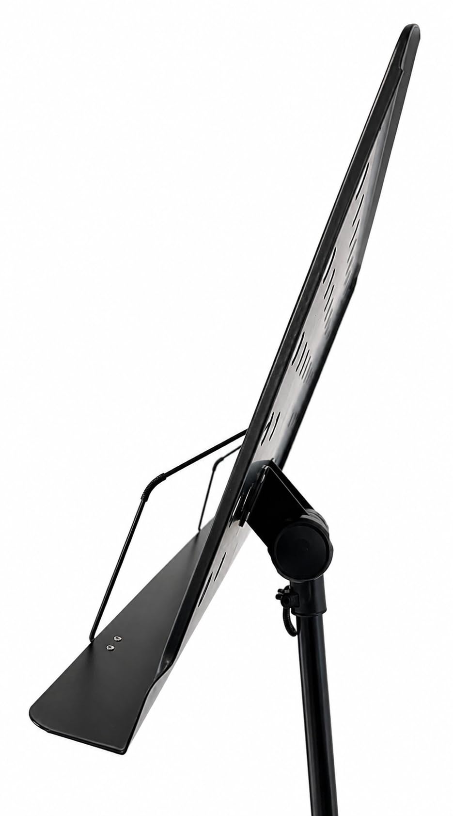 Atril Partituras Profesional Plegable MS-533L con Lampara LED Roland Incluida | Soporte Metálico Ajustable para Músicos, Orquesta | Base Trípode Antideslizante + Clip Light USB