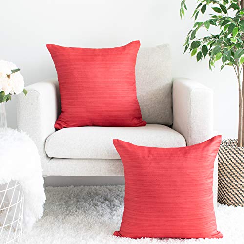 Image of The White Petals Red Christmas Throw Pillow Cover - (20x20 inch) | Decorative, Washable Cushion Covers for Couch, Sofa, Bedroom, Living Room - Pack of 2