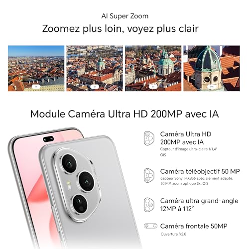 HONOR 400 Pro Smartphone 5G Dual SIM NFC 12GB RAM 5300 mAh Caméra 200MP Ultra Haute Définition Android 15 6 7 Pouces Écran AMOLED Lunar - vue 3