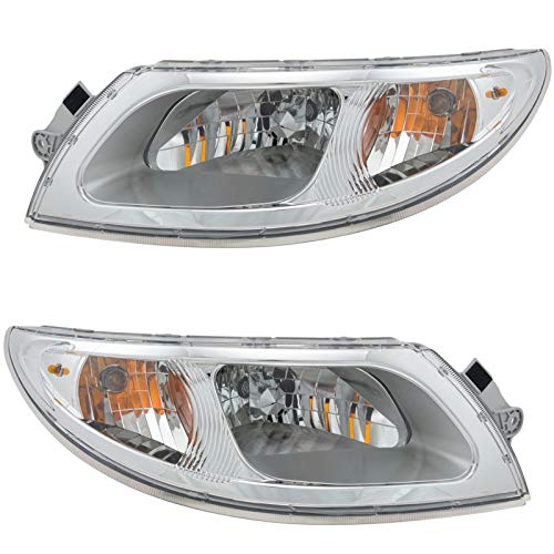 Image of TRQ Headlight Assembly Set Compatible with 06-12 4100 06-08 4100 SBA 02-10 4200 03-08 4200LP 02-16 4300 4300LP 4400 4400LP 02-07 8500 08-11 8500 TranStar 03-07 8600 SBA 08-16 8600 TranStar