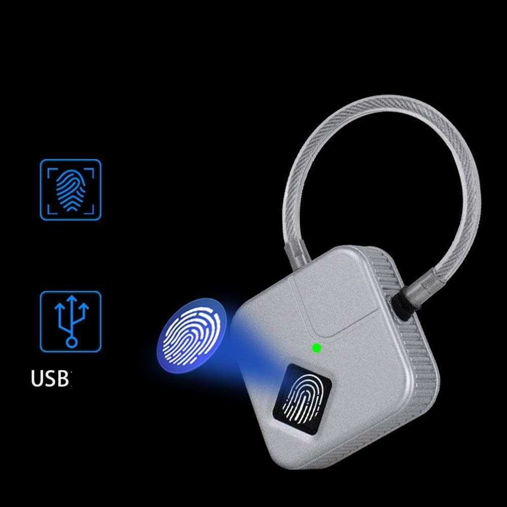Lucchetto per impronte digitali Smart Touch Lock Metallo impermeabile Antifurto Int Keyless per armadietto palestra, serratura armadietto scuola, zaino, valigia