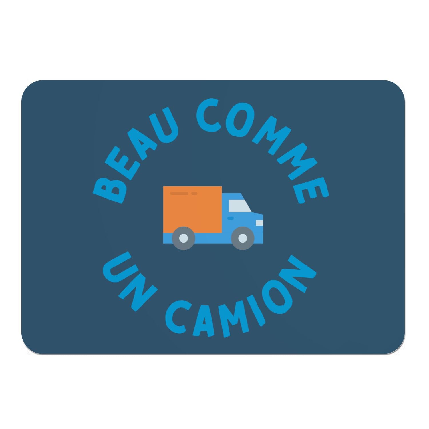 Set de table bleu en liège grand format pour enfant Beau comme un camion x4