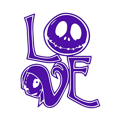 Nightmare Love Sally and Jack Decal Vinyl Sticker Auto Car Truck Wall Laptop | Purple | 4.5