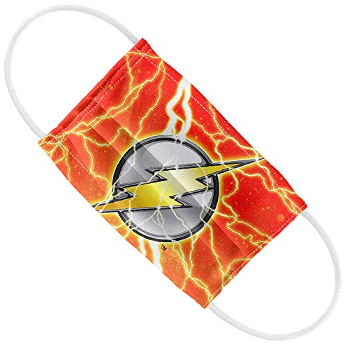 The Flash Kids Lightning Logo 1-Ply Reusable Face Mask Covering with Adjustable Nose Wire