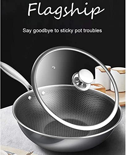 Wok en acier inoxydable 304 haut de gamme à structure alvéolée durable - 2