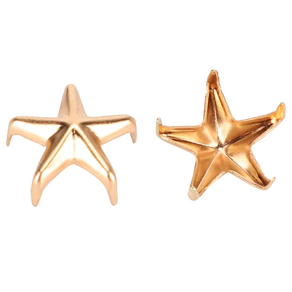 HERCHR 50 Set Rivetti A Stella In Lega Di Zinco Per Pelle – Borchie Con Vite, Colore Oro, Per Abbigliamento E Accessori Fai Da Te - 4