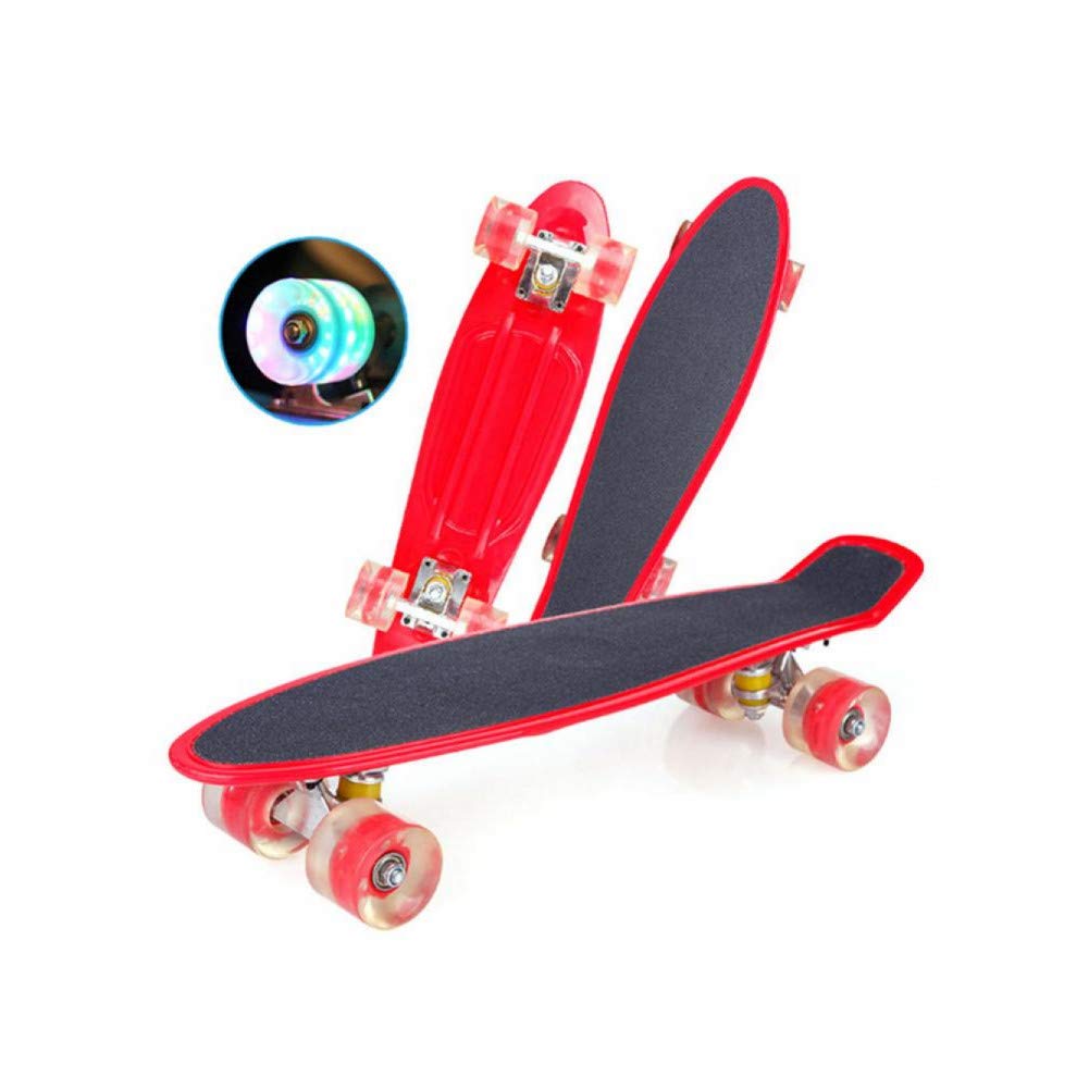 22 inch Mini Skateboard Safety No Battery Required Cruiser Board with LED Light Up Wheels Perfect for Teens Kids