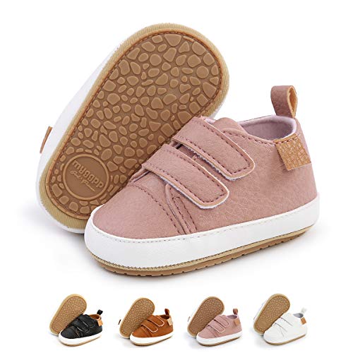 Baby Boys Girls Shoes Infant Sneakers Non Slip Rubber Sole Toddler First Walker Outdoor Tennis Crib Dress Shoes(0-6 Months Infant G/Pink)