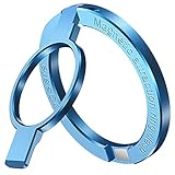 スマホリング MagSafe対応 リング マグネット式 携帯電話 ホルダーリング, マグセーフ バンカーリング, 角度調整可能 強力磁石付き 丸型 落下防止 片手操作可能 メタルリング付き 取り外し可能 iPhone 14 / 13 / 12 シリーズ専用 (青い)