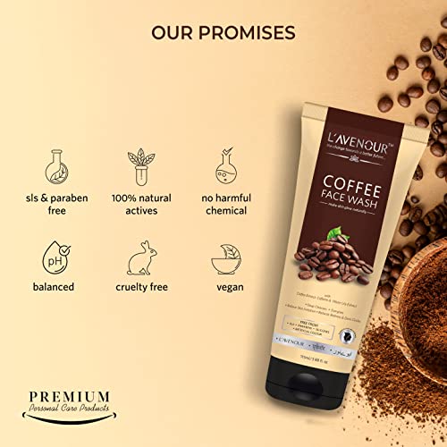 Image of L'avenour Coffee Face Wash for Deep Cleansing, Reduce Redness and Dark Circles - 115ml (Pack of 3)