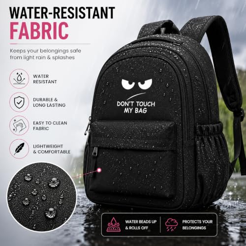 Image of Daisy Flower Printed Backpack for Girls & Women | Water Resistant School College Bag | Lightweight Casual Travel Backpack with Multiple Compartments | Black