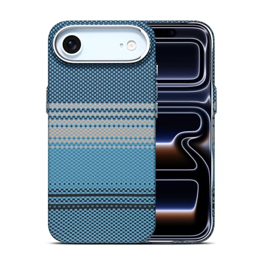 GIMENOHIG for iPhone air case, Aramid Carbon Fiber Pattern Design, Fit for Magsafe, with Metal Ring Lens Protection (Blue, iPhone air)