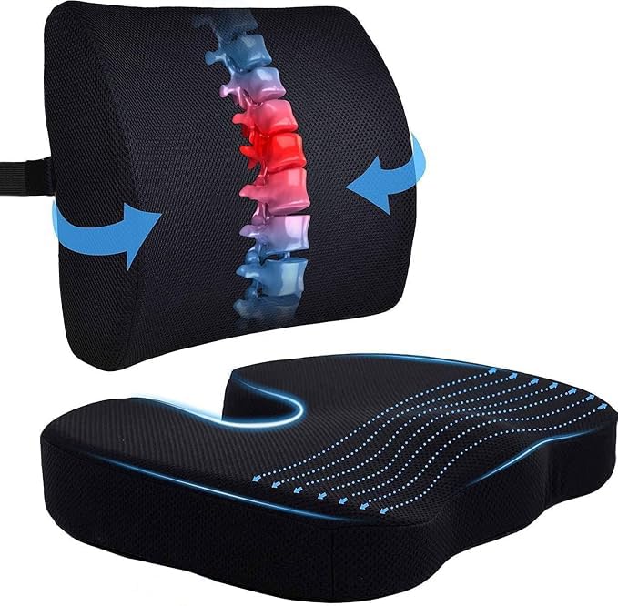 Recopilación de Oficina al mejor precio. 50 OSLIFE Soporte Lumbar para Silla de Oficina,Alivio para Cojin para Coxis y Ciatica Lumbar,Cojines para Silla Memory Foam,para Silla de Oficina,Coche,Silla de Ruedas,Camión