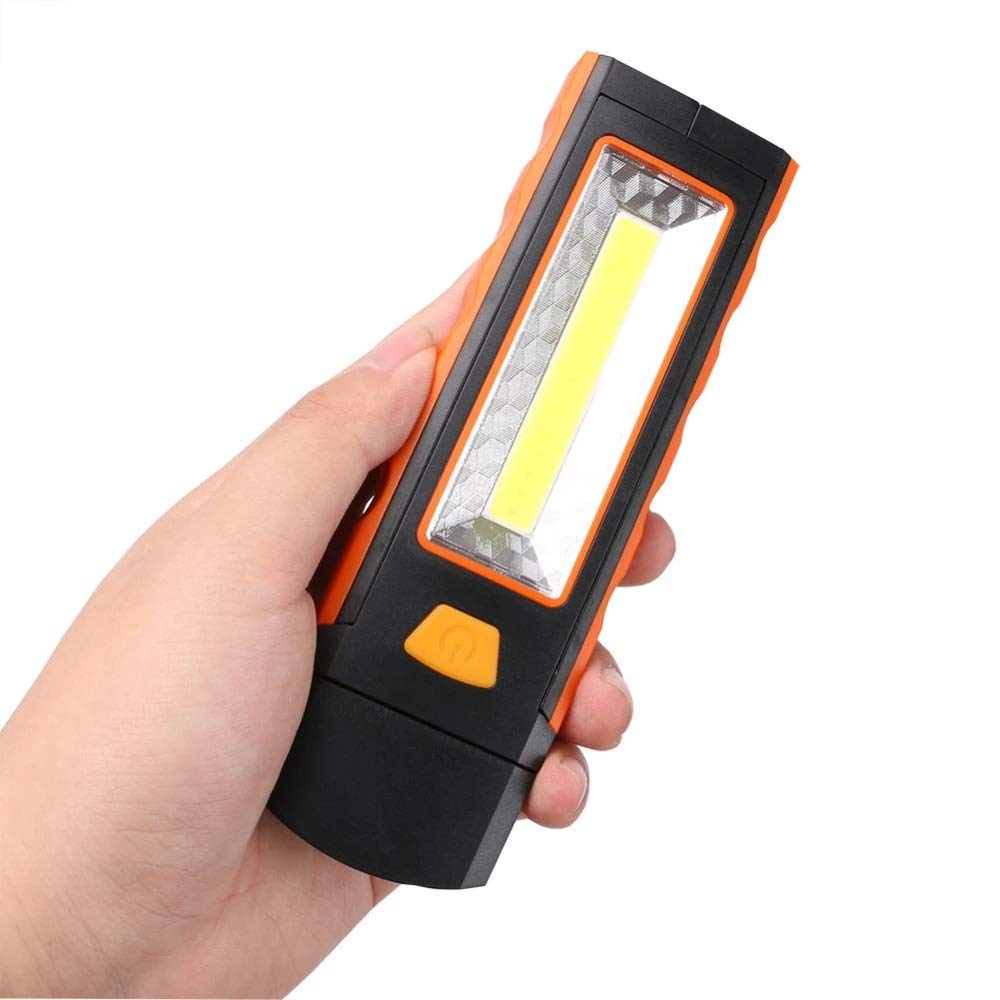 Portable COB LED Arbeits Lichtinspektion Lampe Magnetic Flashlight Fackel Klapphaken Hand Werkzeug für Garage Outdoors Camping Sport (Color : B) (C)