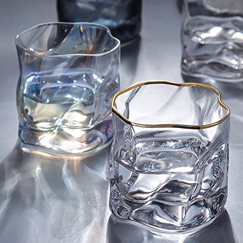 Tasse à eau déformée en verre dépoli : prise en main stable - 5