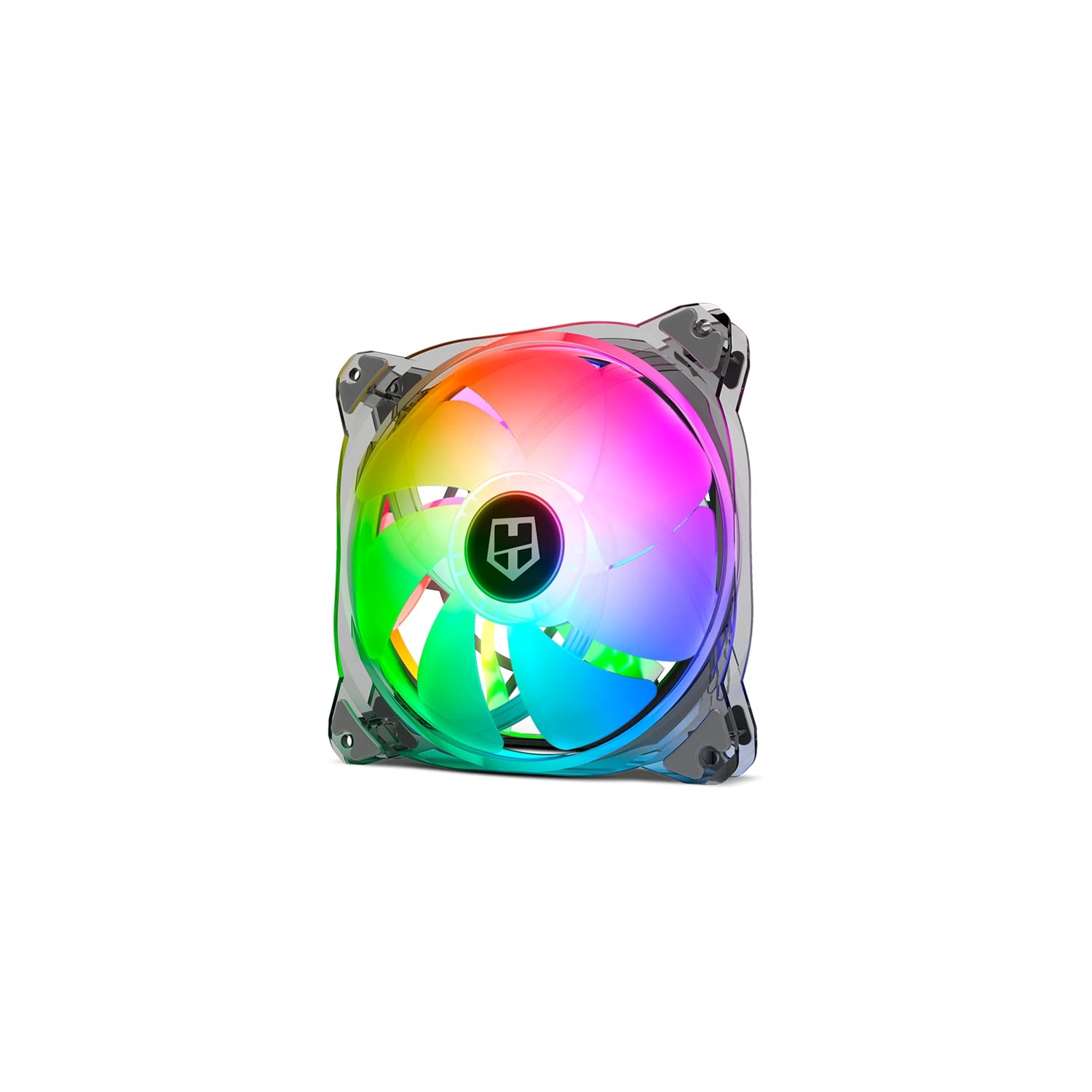 NOX XTREME PRODUCTS HUMMER X140 – Ventilador para caja PC 140 mm, LED ARGB, 7 aspas translúcidas, diseño silencioso, rodamientos hidráulicos, esquinas con soporte de goma, color negro