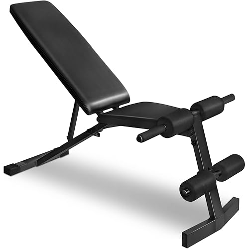 MENCIRO Adjustable Weight Bench, Utility Incline Decline Flat Weight Lifting Exercise Benches, All-in-One Strength Training Bench for Full Body Workout Home Gym, Multi-Purpose Fitness Gear Weight Bench Press