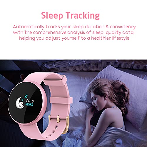 Women's Smart Watch, Lightweight Smart Watch for Women, 1.04 inch IPS Color Touch Screen, Fitness Sleep Monitor Waterproof Call Reminder with Text GPS Auto Wake Screen Smartwatches for iPhone Android