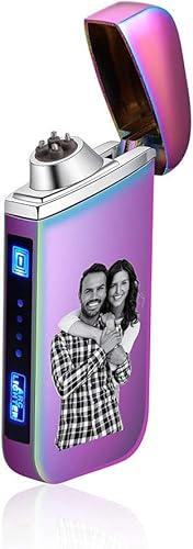 Encendedor de fotos personalizado, encendedor USB, encendedor de imágenes personalizado para hombres, padre, encendedor recargable por USB para