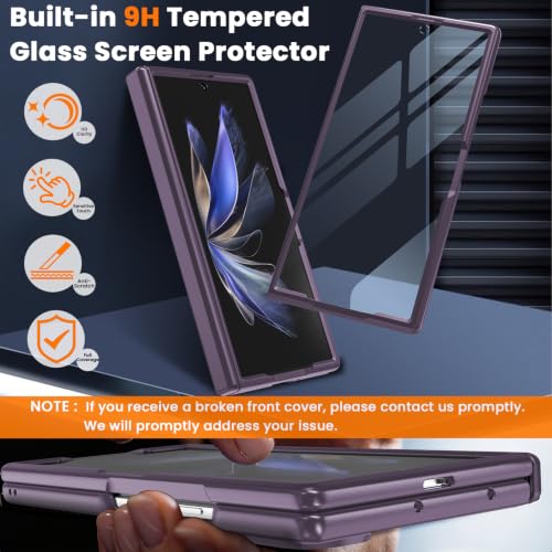 Image of WRJ for Samsung Galaxy Z Fold 8 Ultra Case Built-in Screen Protector,Purple