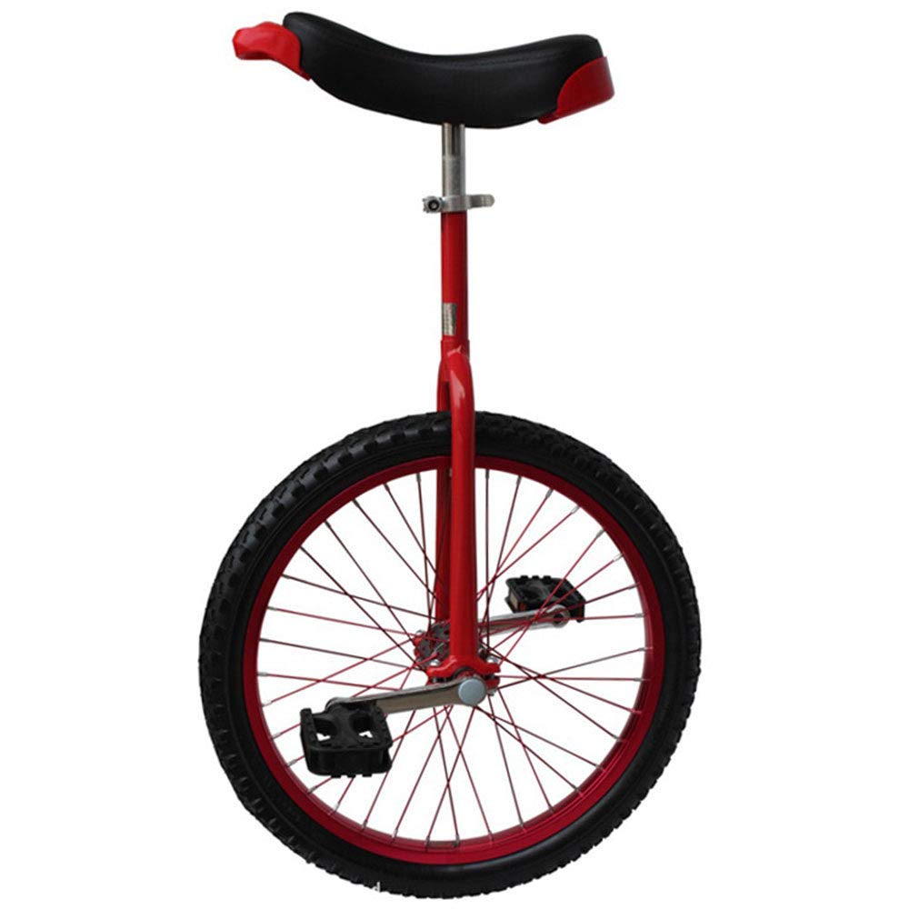 monocyklu, Unicykl z kołami 16/18/20 cali, koła antypoślizgowe, rowery dla dorosłych Rowery jednokołowe regulacją wysokości górskie Antypoślizgowe butylowe(Red,18inch)