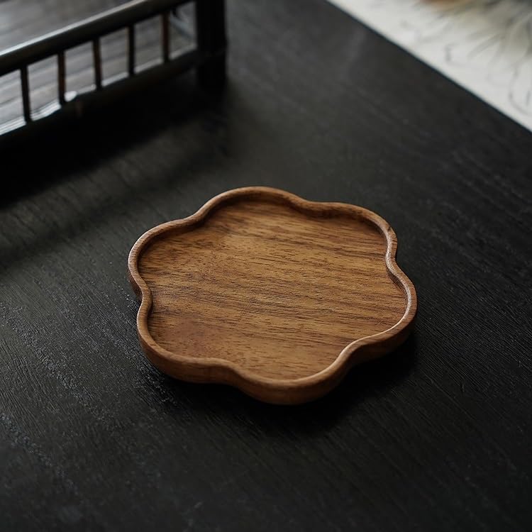 Bandeja de té de postre en madera de ámbar con base estable para un servicio seguro 4