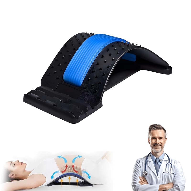 WIDE MART Adjustable Back Stretcher: Multi-Level Lumbar Support for Lower & Upper Back Pain Relief - Spinal Curve Relaxation Device for Bed, Office Chair, Car (B0D96PX266) Amazon Price History, Amazon Price Tracker